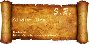 Sindler Rita névjegykártya